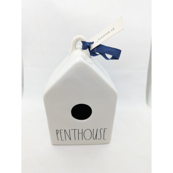 Rae Dunn PENTHOUSE Glossy White Square Ceramic Birdhouse New with tags - Picture 5 of 13